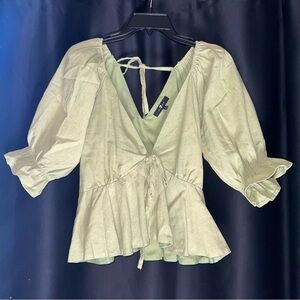 7 For All Mankind Light Green Blouse